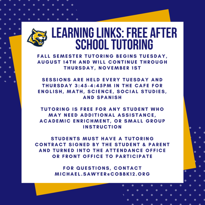 LEARNING LINKS AFTER SCHOOL TUTORING